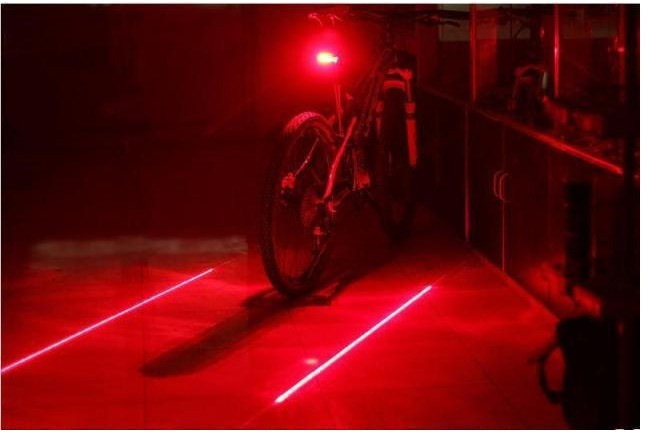 Bicycle light, laser taillight, parallel line warning taillight, mountain bike dead fly parts, cycling equipment pic 8