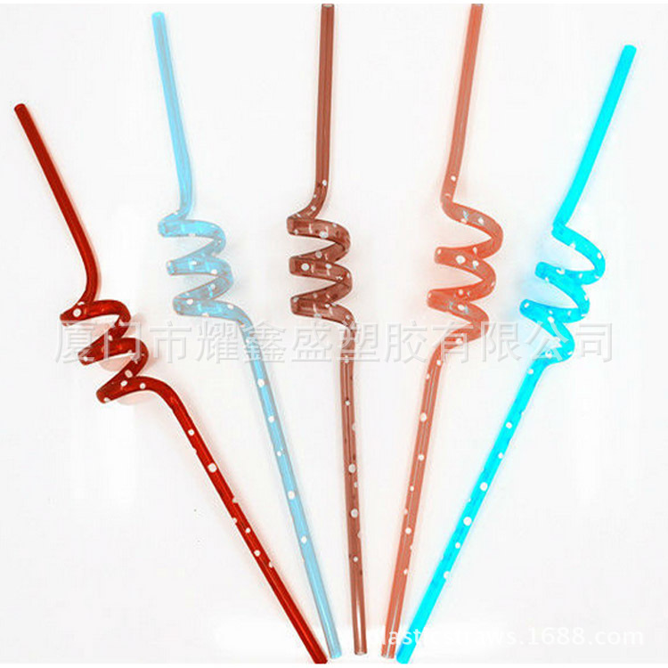 外贸出口厂家供应双色塑料吸管彩色螺纹纹可做各种尺寸颜色材质详情5