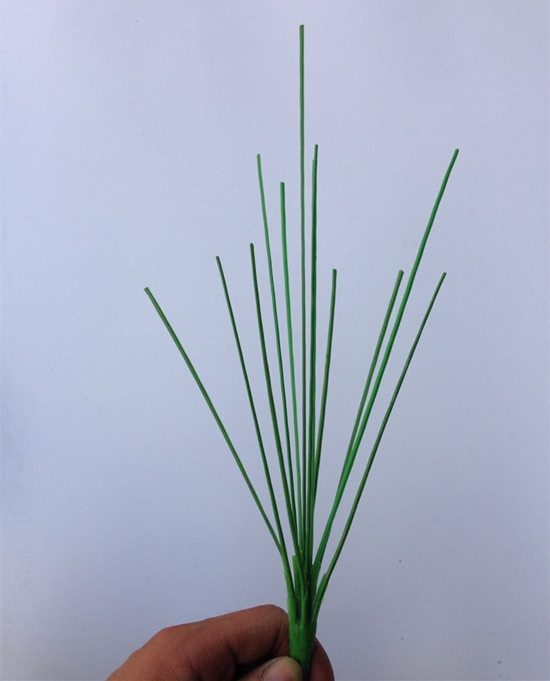 苹果绿色仿真花配件12头塑料花杆36cm清明花园艺仿真枝叶办公装饰详情2