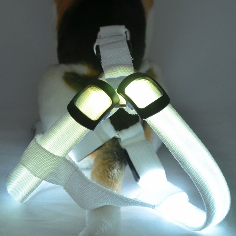 USB charging LED light-up pet chest and back strap, dog back strap, flashing pet chest strap, luminous dog strap, leash chest and back pic 8
