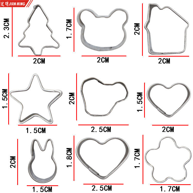 JM8187 stainless steel baking molds, irregular-shaped cookie molds, cookie molds, creative DIY baking, 9 pieces each pic 7