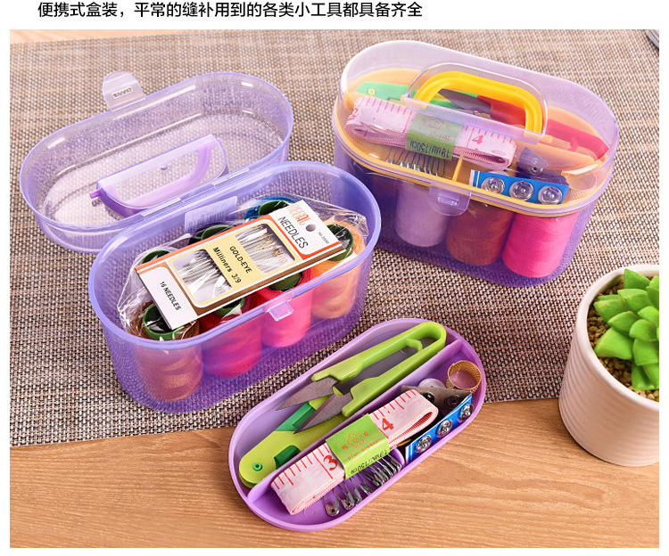 Wholesale of 10-piece household multi-functional large sewing kit, portable complete sewing kit, sewing needle treasure box pic 4