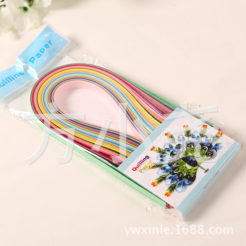 欣乐26色10mm39cm160条彩色衍纸条手工衍纸画材料包详情15