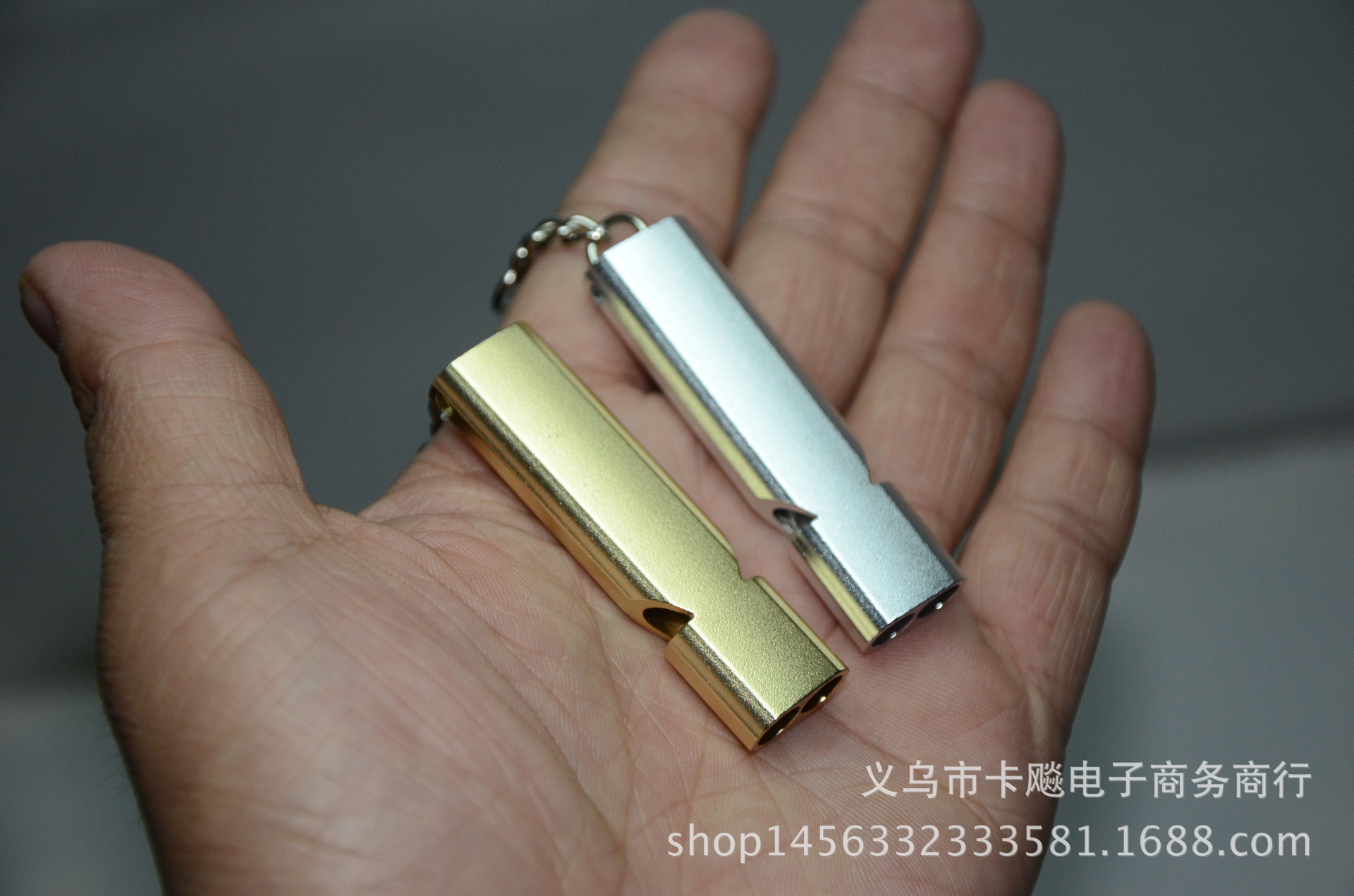 EDC portable outdoor equipment survival blast whistle, dual-tube resonance high-frequency aluminum alloy whistle, dual-frequency whistle pic 14