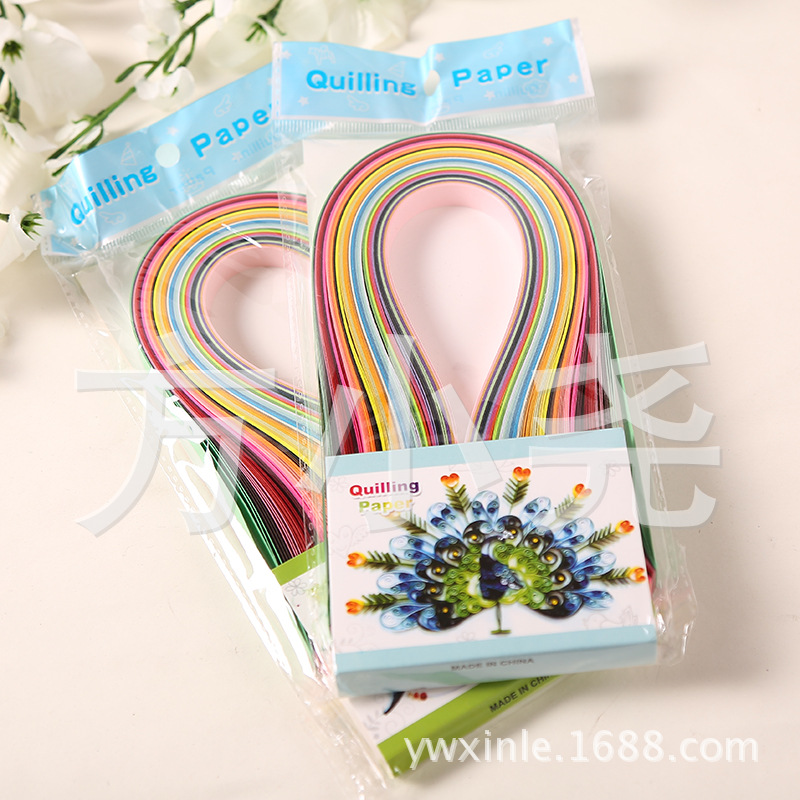 欣乐26色10mm39cm160条彩色衍纸条手工衍纸画材料包详情13