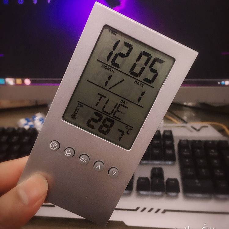 Multi-functional transparent pen holder, office stationery gift, clock display, LOGO printable electronic perpetual calendar pen holder pic 18