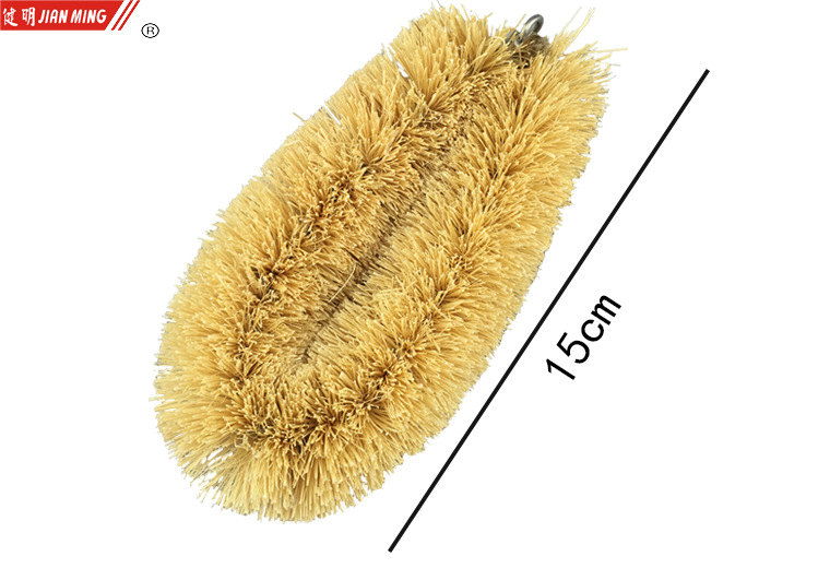 JM8135 Natural Coconut Palm Non-stick oil pan brush, pan washing brush, brush cleaning brush, kitchen coconut palm cleaning pan brush pic 7