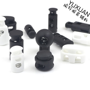 彩色塑料扣子圆形单孔吊钟绳子收紧弹簧松紧调节扣定穿猪鼻卡止绳详情4