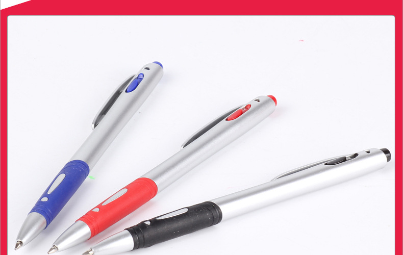 Silver-sprayed ballpoint pen, silver-rod ballpoint pen with LOGO and exclamation mark, plastic ballpoint pen 575S, foreign trade ballpoint pen pic 9