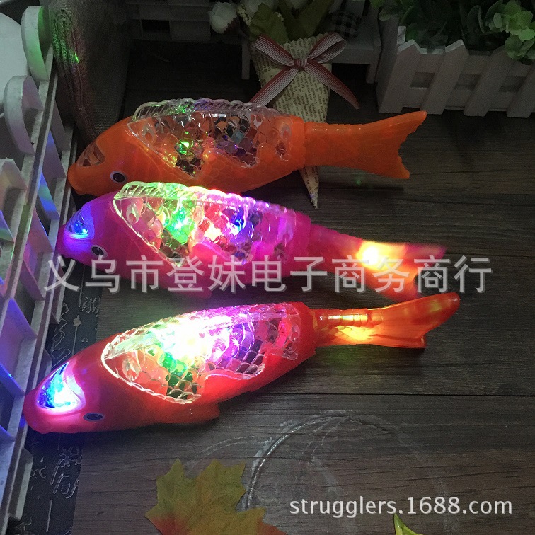 新款电动投影鱼中秋灯笼音乐摇摆鱼发光玩具自由鱼地摊热卖批发详情8