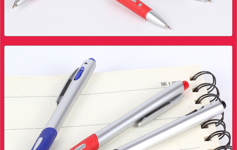 Silver-sprayed ballpoint pen, silver-rod ballpoint pen with LOGO and exclamation mark, plastic ballpoint pen 575S, foreign trade ballpoint pen pic 11