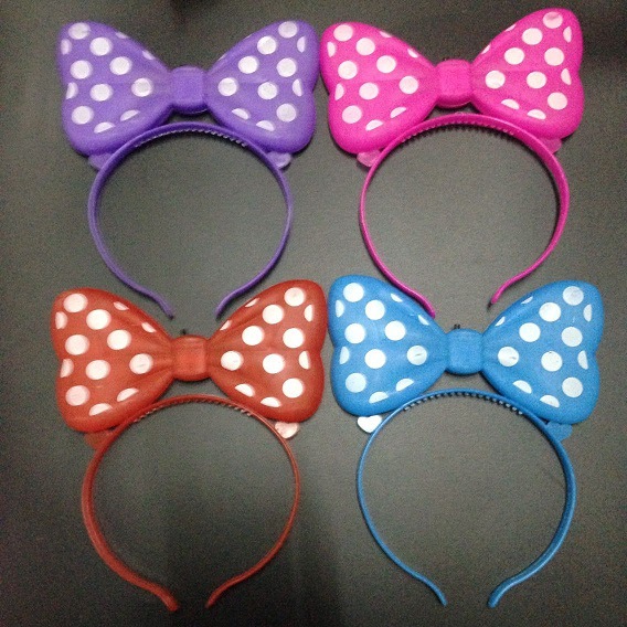 Korean version luminous bow hair band, hair clip, flashing hair clip, hair clip, Minnie headband, concert hair band wholesale pic 12