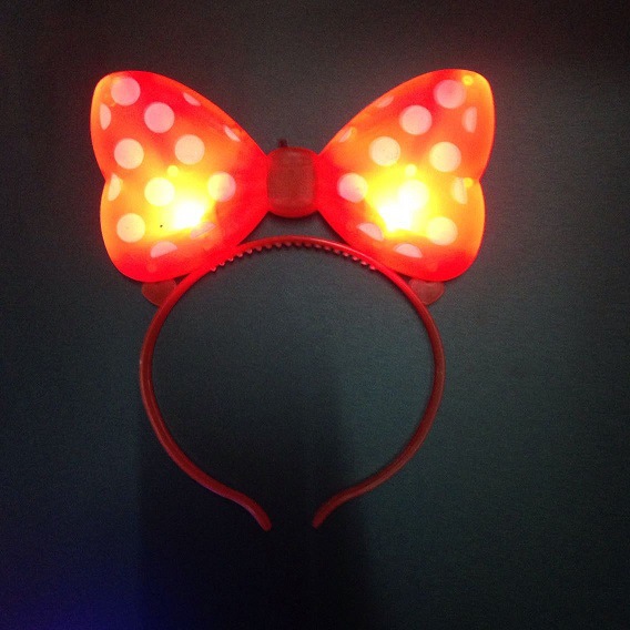 Korean version luminous bow hair band, hair clip, flashing hair clip, hair clip, Minnie headband, concert hair band wholesale pic 13