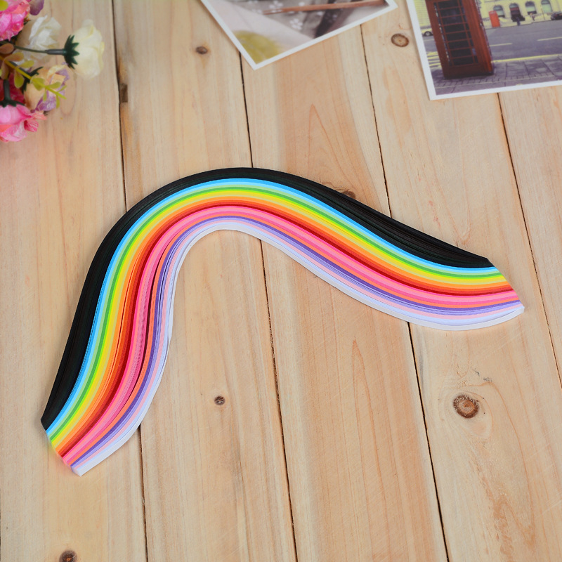 混色衍纸26色衍纸衍纸纸条5mm衍纸材料手工纸衍纸条批发详情9