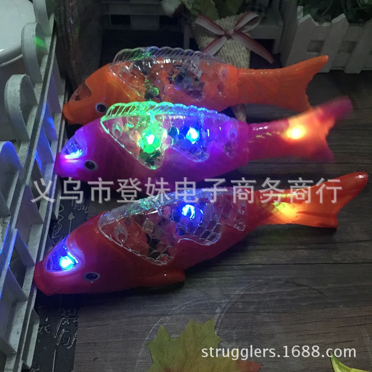 新款电动投影鱼中秋灯笼音乐摇摆鱼发光玩具自由鱼地摊热卖批发详情10