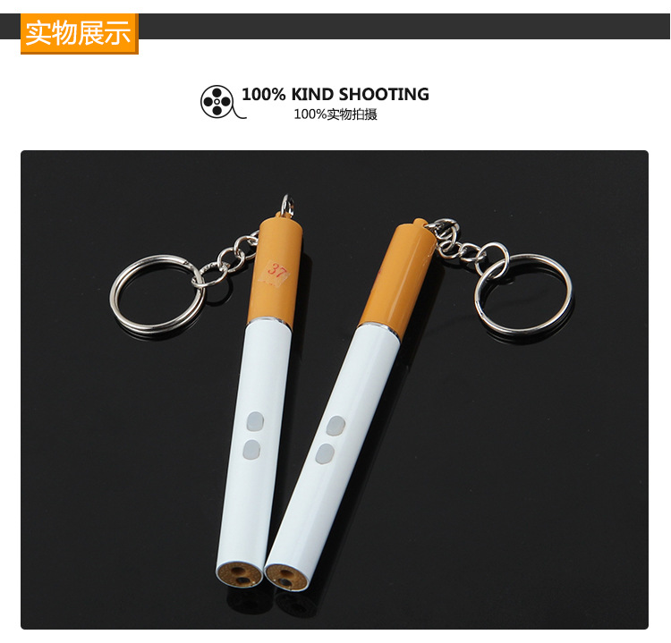 Simulated cigarette creative LED laser mini flashlight keychain manufacturer wholesale key accessory pendant 9107 hand-held flashlight pic 8