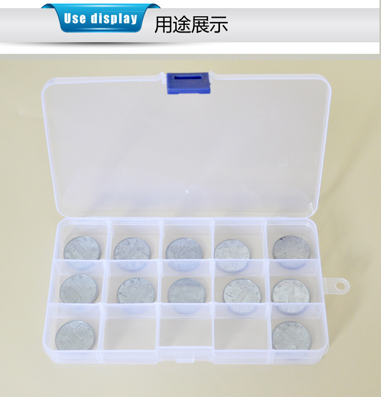 Compartments plastic desktop storage box with 10, 15 and 24 compartments transparent button fishing gear accessories, jewelry and cosmetics packaging box pic 45