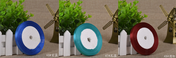 厂家直销1CM厘米宽涤纶色丁缎带婚庆蝴蝶结礼品包装丝带批发织带详情7