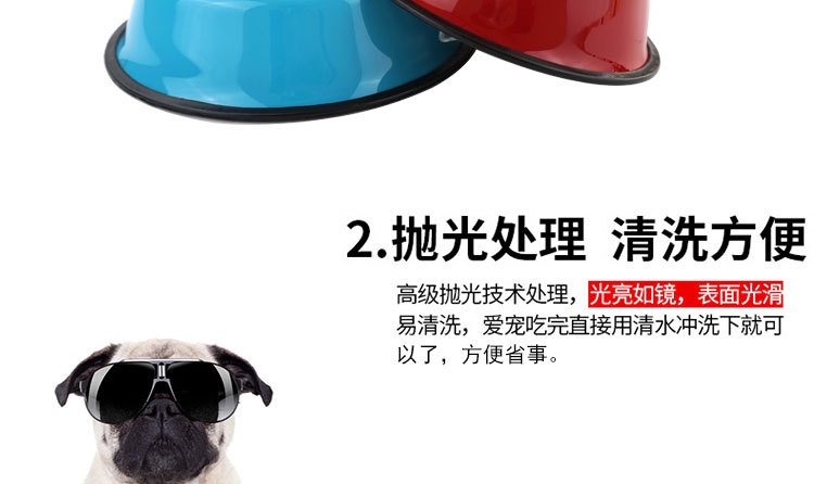 Fengpei Colorful stainless steel dog and cat bowls, spray-painted anti-slip pet bowls, dog basins, colorful dog bowls, pet supplies wholesale pic 6