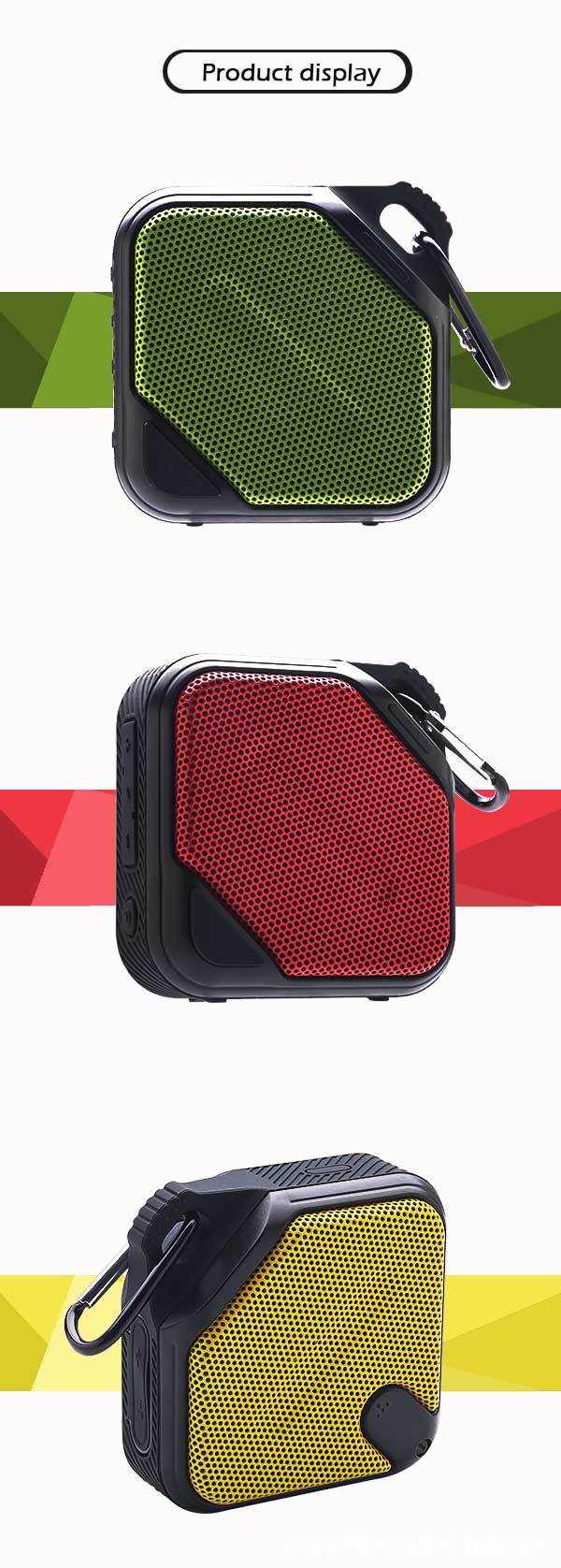The wireless Bluetooth speaker with iron mesh is equipped with a waterproof small speaker, stereo, bass, and a small steel gun card pic 11