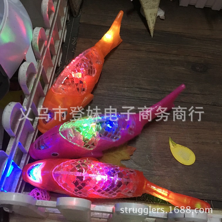 新款电动投影鱼中秋灯笼音乐摇摆鱼发光玩具自由鱼地摊热卖批发详情6