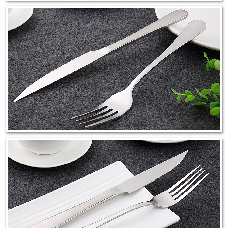 New stainless steel tableware set, creative Western restaurant steak knife, fruit fork portable gift box, two-piece knife and fork set pic 15