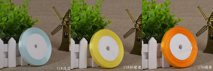 厂家直销1CM厘米宽涤纶色丁缎带婚庆蝴蝶结礼品包装丝带批发织带详情3