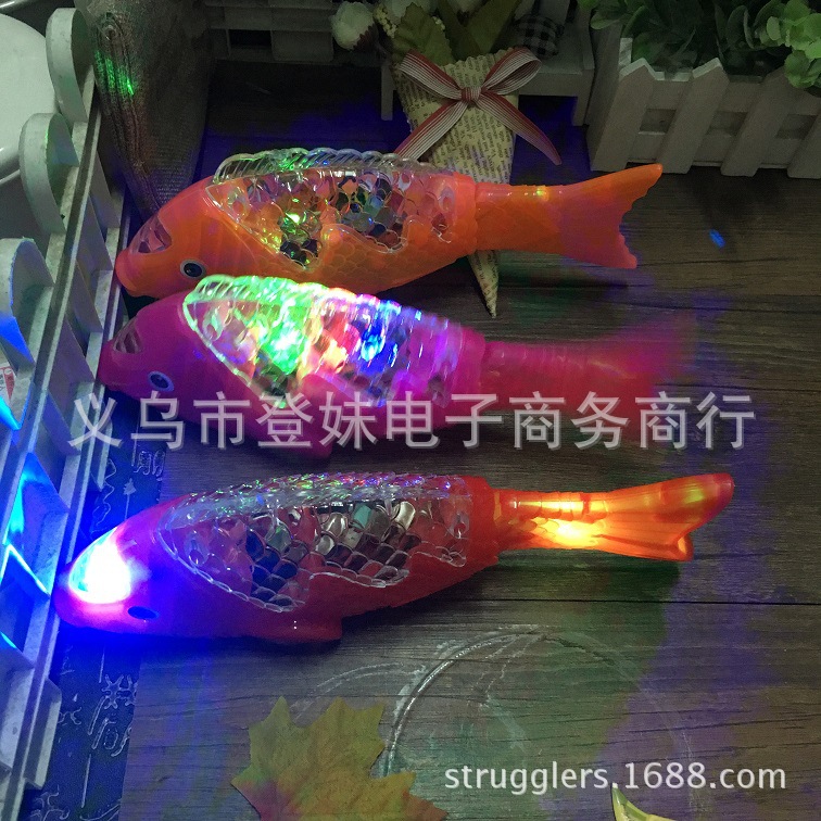 新款电动投影鱼中秋灯笼音乐摇摆鱼发光玩具自由鱼地摊热卖批发详情7