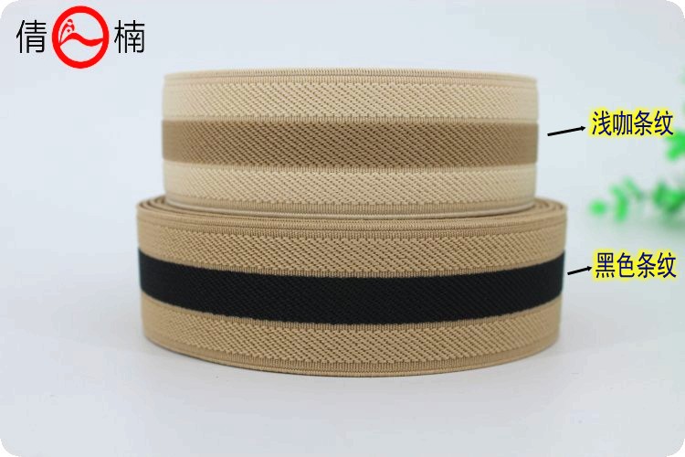 The manufacturer has 35mm wide single diagonal striped elastic band and elastic band in stock for shoes, hats, bags and clothing accessories, with multiple uses pic 1