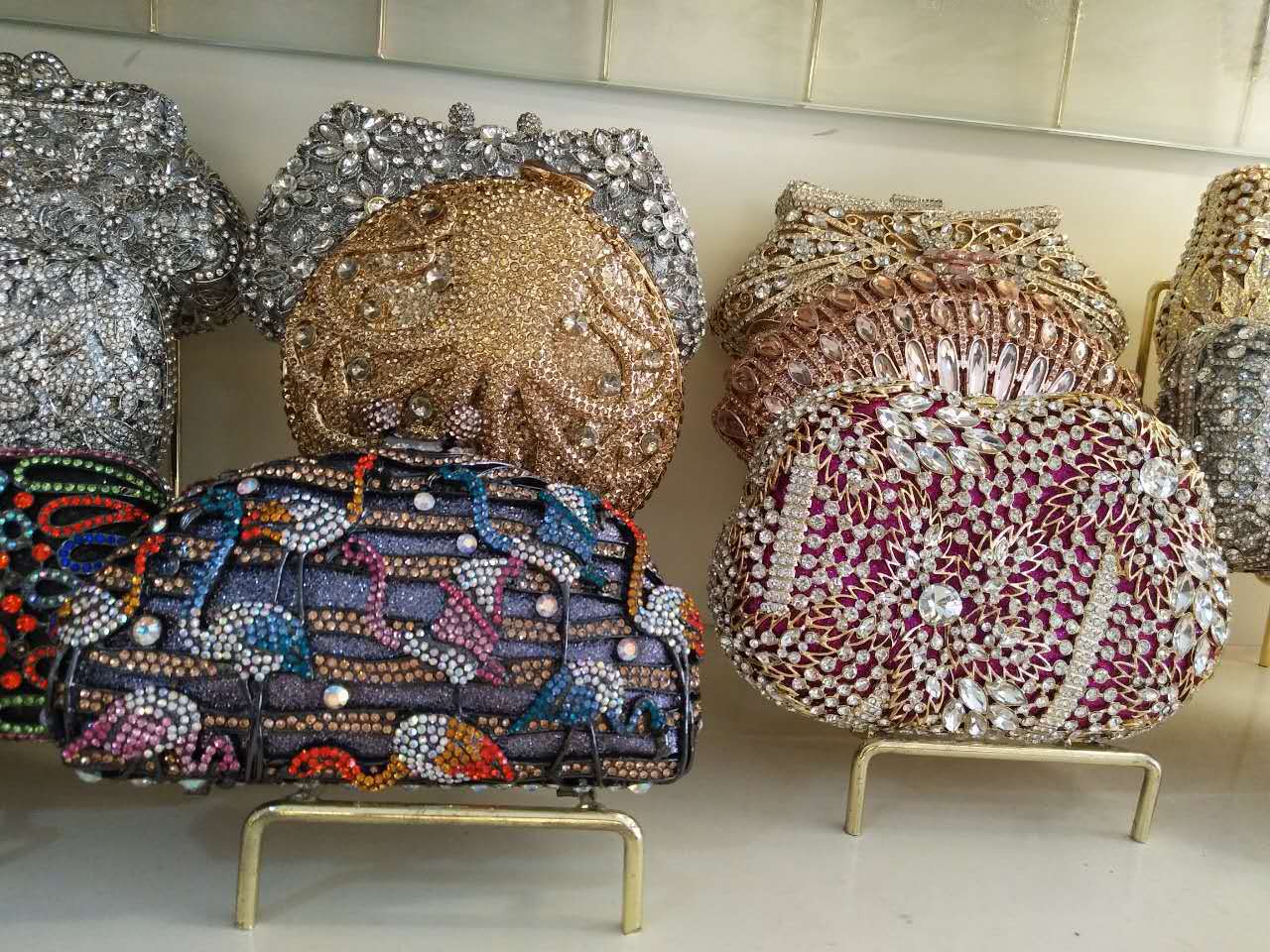 BL086 AliExpress Water Diamond Bag, Perforated Metal diamond-encrusted Dinner Bag, Full Diamond handbag for Foreign Trade Ladies, Banquet Bag pic 68