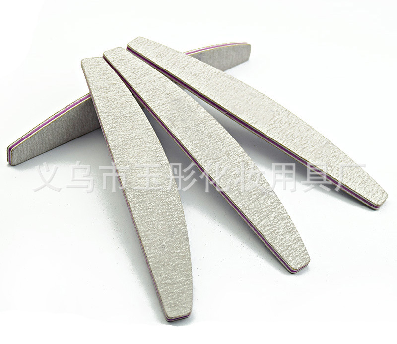 In stock: FILE nail care tools, crescent-shaped grayish-white nail file, eva nail scrubber, double-sided shaping and grinding strips pic 2
