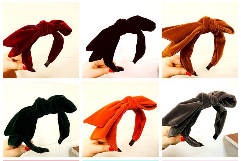 韩版代购  2023复古百搭小香风加厚金丝绒双层大蝴蝶发箍发卡爆款详情13