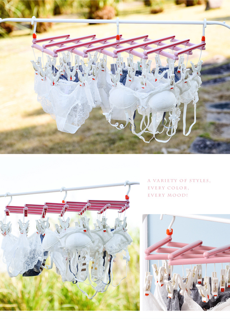 29-roller quick-folding clothes drying rack, windproof multi-head, foldable and extendable multi-functional plastic clothes drying rack pic 13