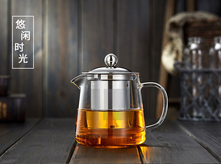 Factory wholesale water kettles, glass tea sets, high-temperature resistant flower tea teapots, stainless steel inner linings, filter tea teapots, etc pic 3
