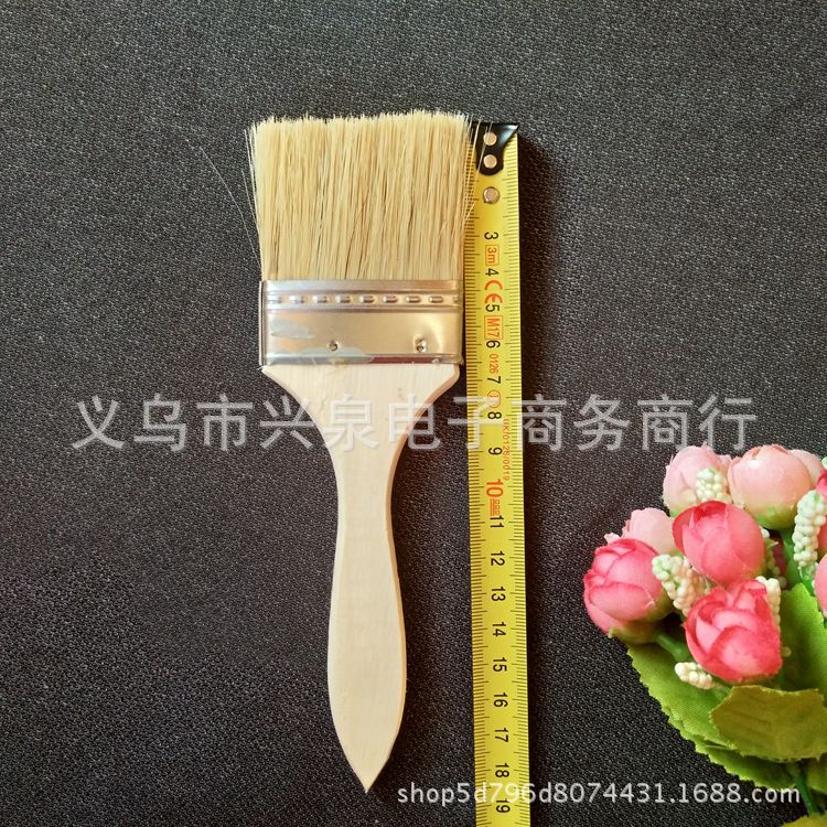 【 Outside 】【 2.5-inch wooden handle paint Brush 】5 per bundle 800 per box, one yuan store paint brush, oil brush, brown bristle brush, nylon brush, barbecue brush, one yuan wholesale pic 1