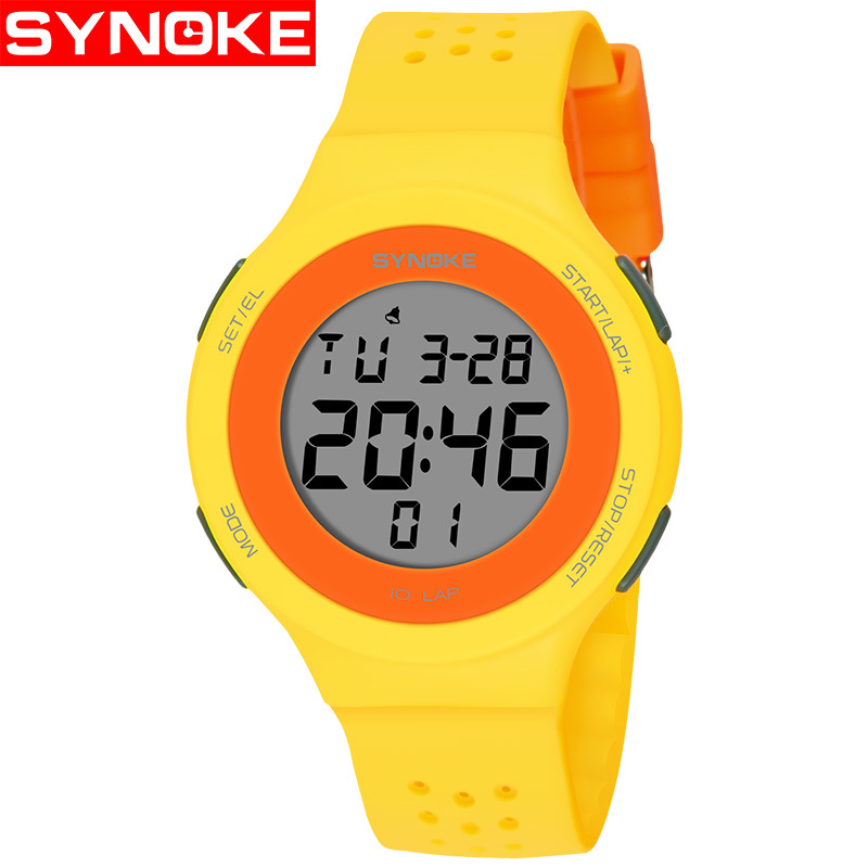 厂货时诺刻轻薄LED游泳防水电子表 多孔透气时尚运动表学生情侣电详情29