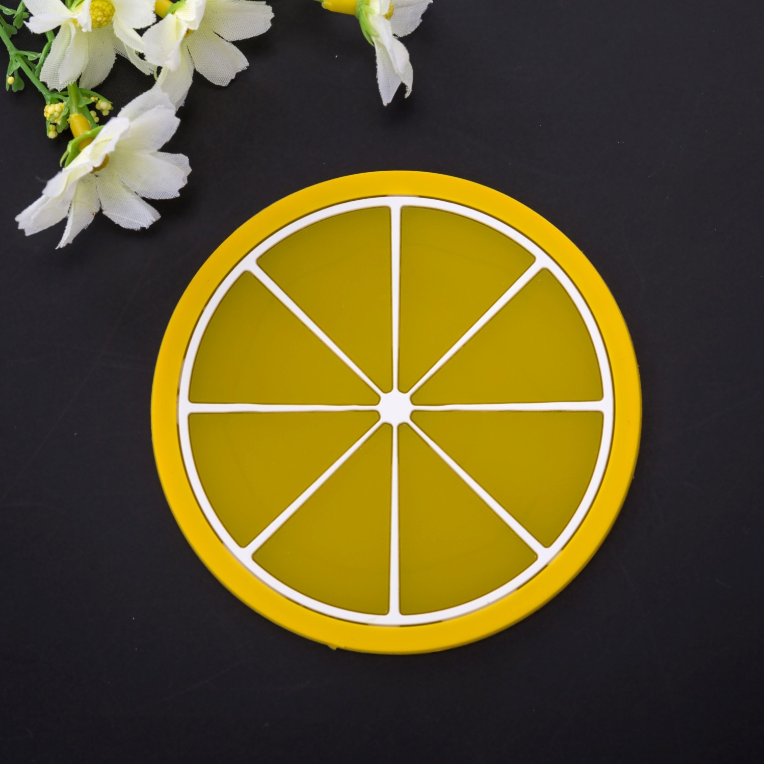 卡通水果杯垫 柠檬PVC软胶隔热茶杯垫酒吧装饰品餐垫厂家批发详情3