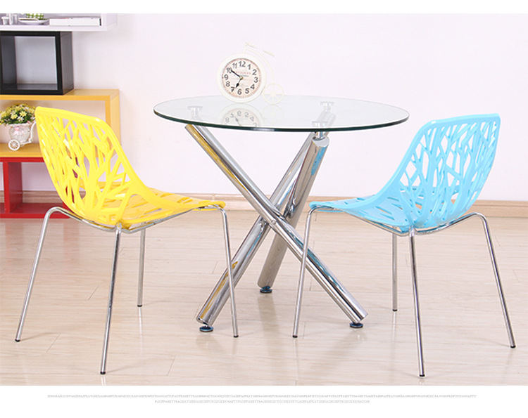 Starry Sky Simple and fashionable plastic backrest chair, casual outdoor PP eco-friendly thickened plastic chair, fast food stall hollowed-out chair pic 3