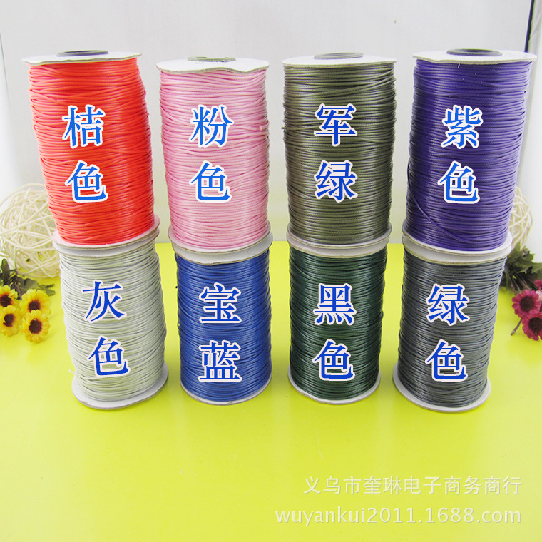 Factory direct sales of eco-friendly DIY leather rope necklaces and bracelets, multi-color hand-woven wax rope and wax thread, Korean round wax thread pic 8