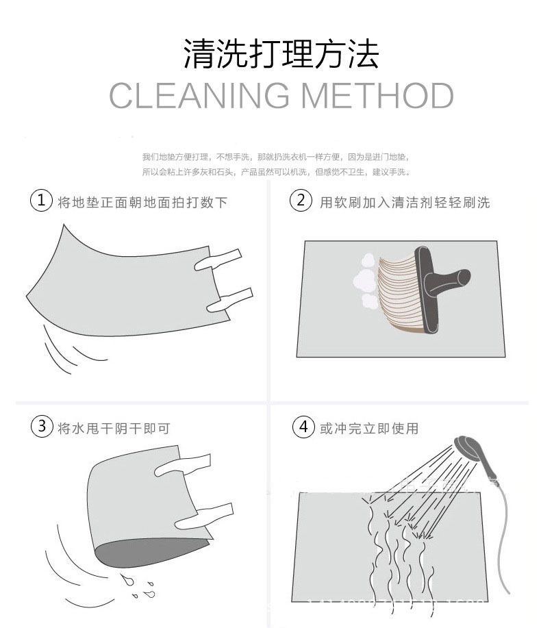 仿兔毛纯色素色柔软舒适脚地垫门垫客厅浴室卧室床边飘窗防滑卷材详情17