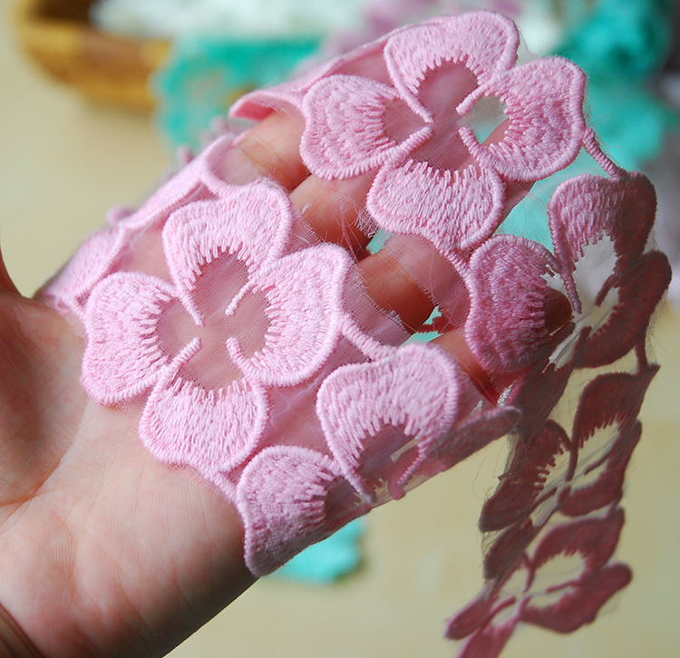 DIY clothing, fabric and accessories with lace milk silk and four-leaf clover lace are available in stock pic 13