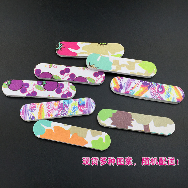 Cross-border in-stock nail file nail tips, color-printed mini nail files, double-sided printed grinding strips, 9cm pic 8