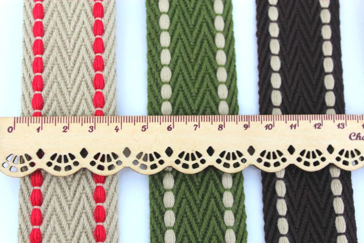Factory wholesale of 38mm wide double-person shoulder straps, thickened polyester-cotton webbing, canvas belts, bags, clothing accessories pic 4