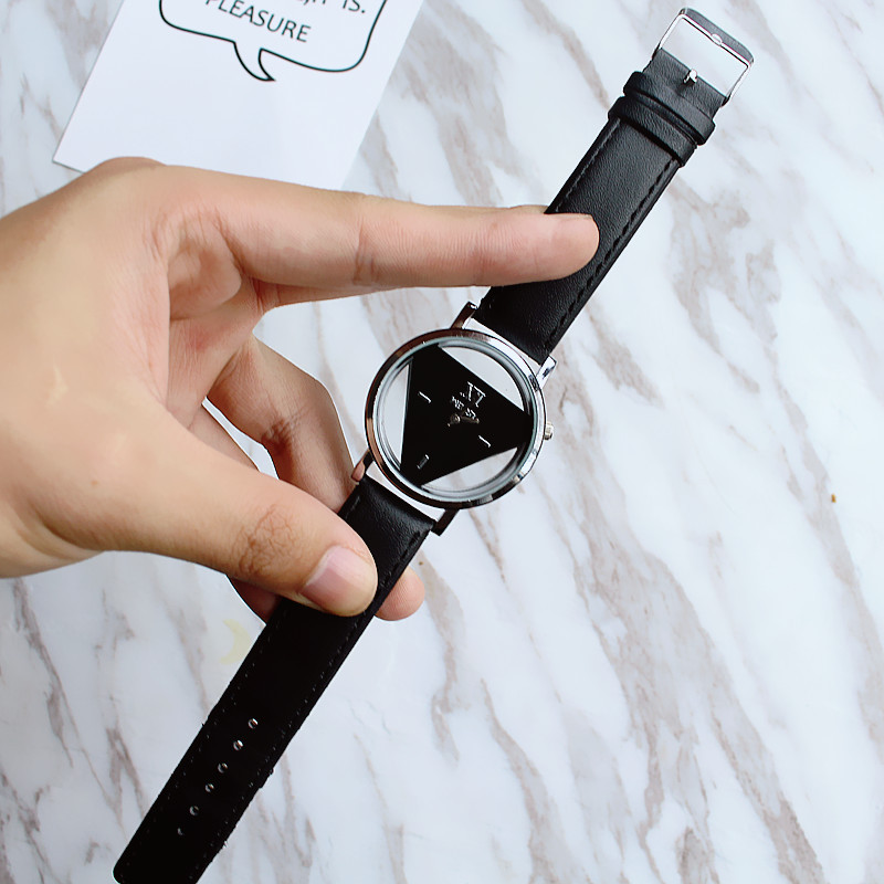 别样chic简约原宿三角形手表个性时尚双面镂空韩国潮流学生情侣表详情15