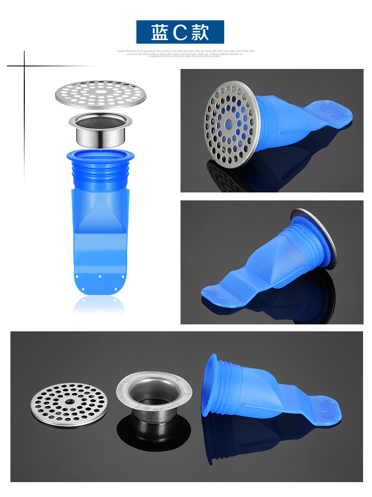 Silicone core, stainless steel, all-copper, anti-insect floor drain cover plate inner core for the water channel under the washing machine in the bathroom pic 20