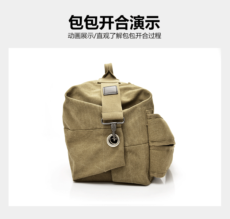 Fashionable large-capacity travel backpack for men, outdoor travel sports bag, trendy canvas backpack for men pic 6