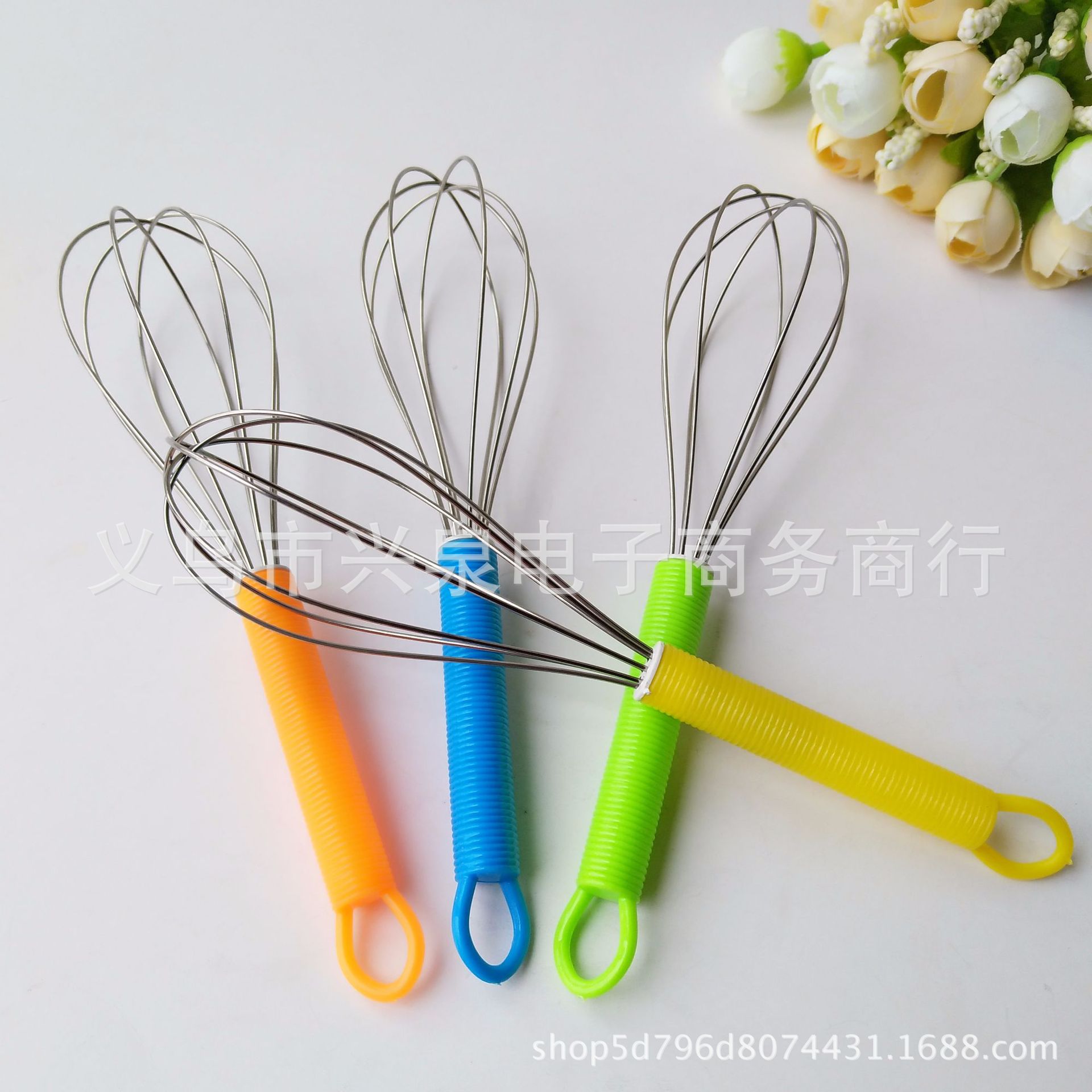 【 Zone 1-4 】 Plastic handle egg beater 20/ pack 1000/ box 1 yuan egg beater, colorful plastic handle egg beater, kitchen small tools 1 yuan store supply pic 2