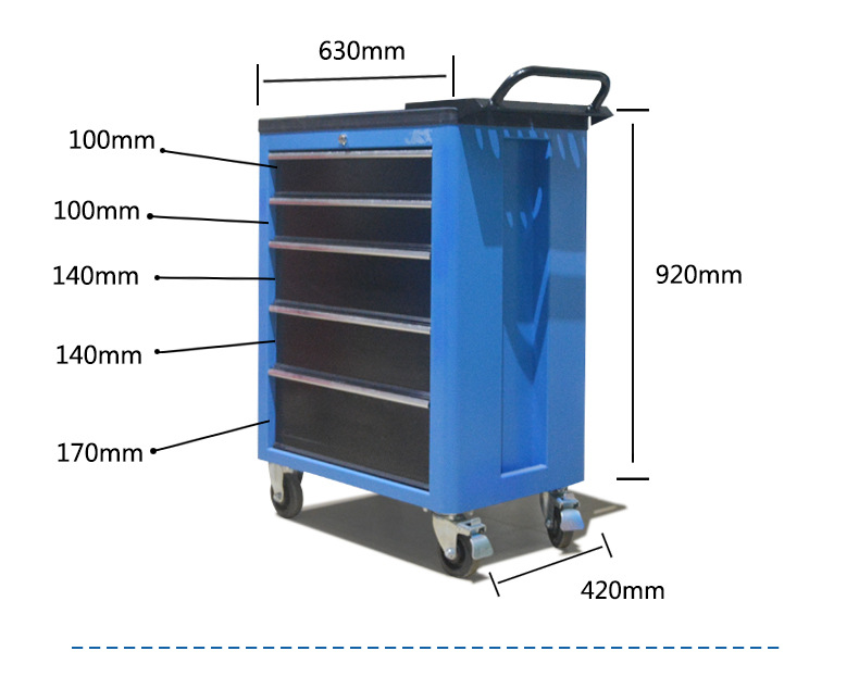 移动工具车手推带7抽屉移动汽修工具车手推车多功能车间工具柜详情9