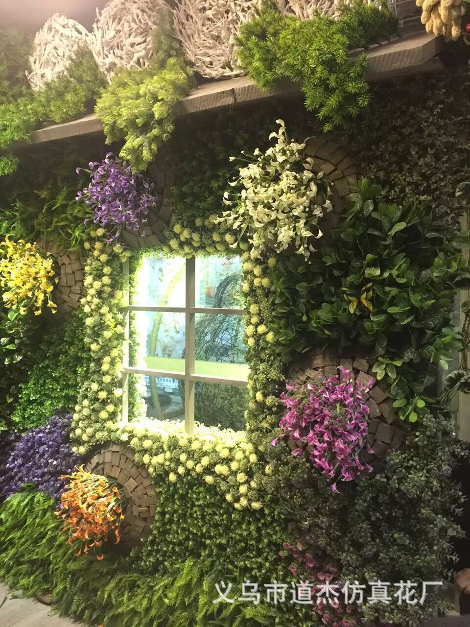 植物工艺品多肉植物仿真花花篮装饰柳编凤眼菩提挂件创意摆件详情2