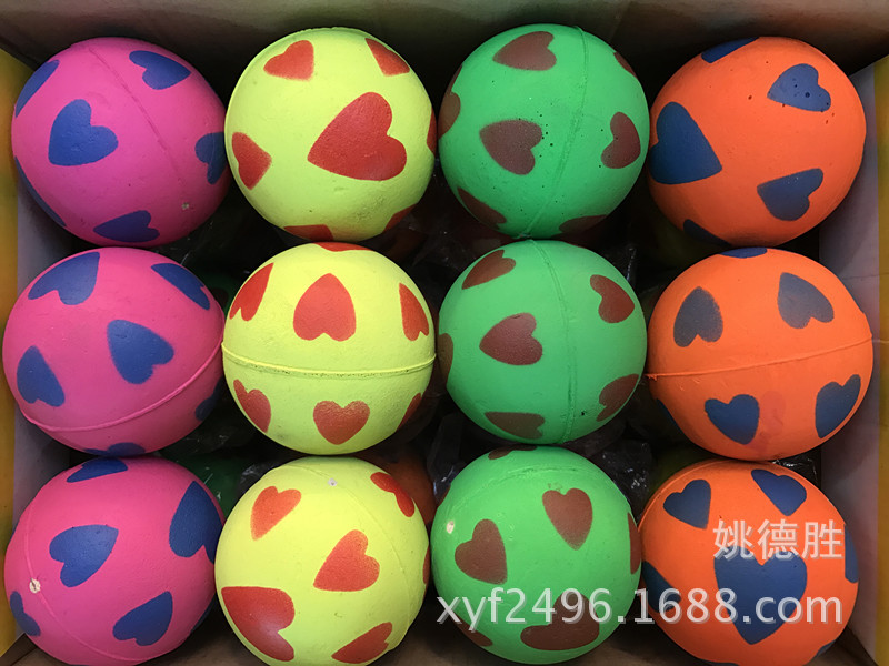 Factory direct sales 6.3cm rubber foam dog biting pet elastic children stress-relieving throwing toy balls pic 17